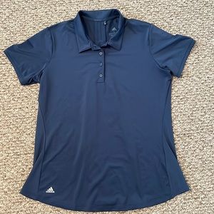 Women’s Adidas PrimeGreen Golf Polo Navy Blue Short Sleeve Shirt Top